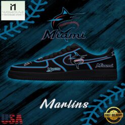 Miami Baseball Limited Edition Nike Air Force 1 Sneakers Shoes