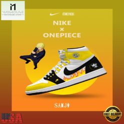 One Piece Black Leg Sanji Air Jordan 1 High-Top Sneakers