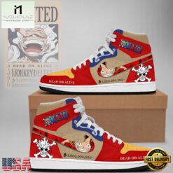 One Piece Wanted Luffy Red Limited Edition Nike Air Jordan 1 Sneakers Shoes