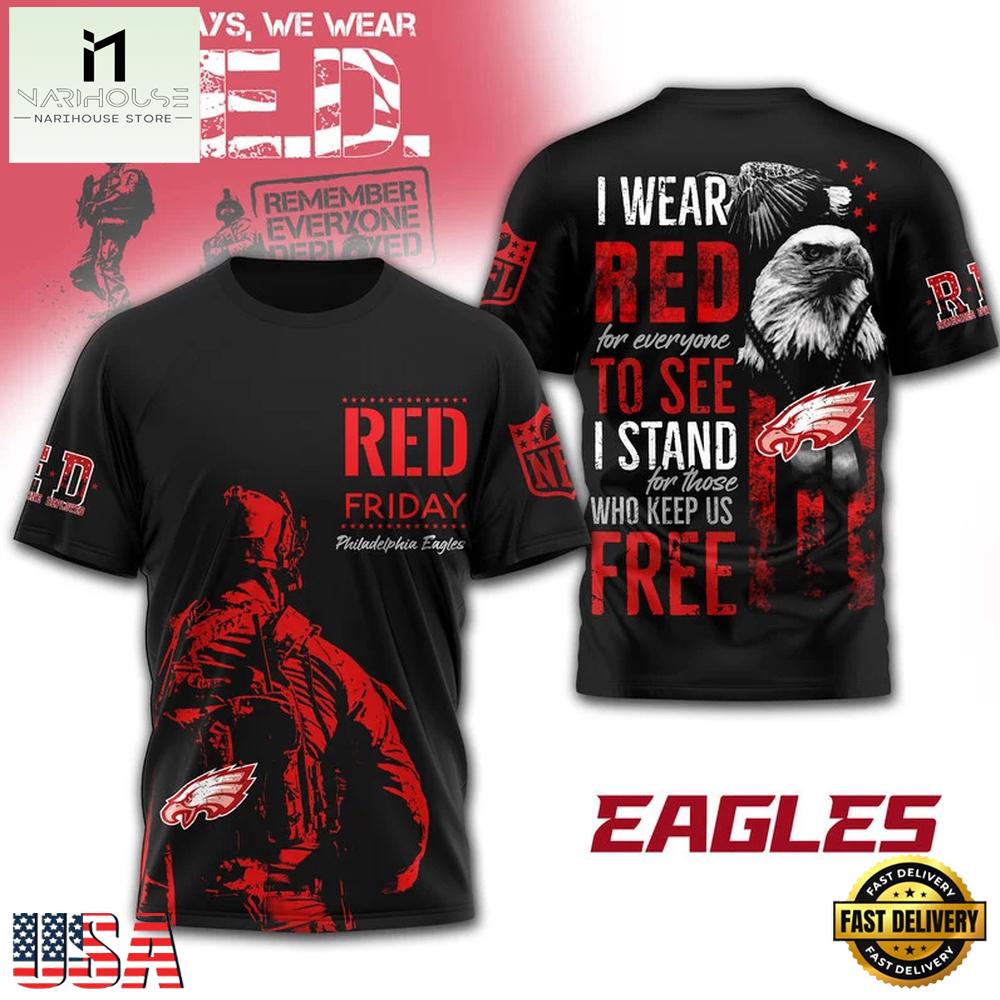 Philadelphia Eagles NFL RED Friday 2026 Vintage T-Shirt 3D T Shirt Philadelphia Eagles NFL RED Friday 2026 Vintage T-Shirt 3D T Shirt