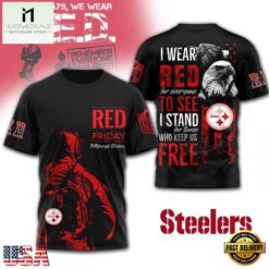 Pittsburgh Steelers 2026 NFL RED Friday 3D T Shirt
