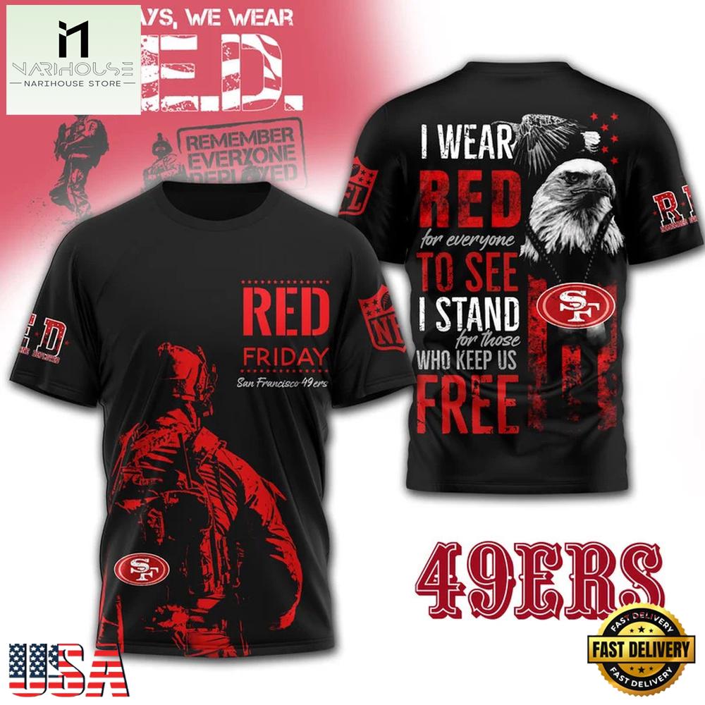 San Francisco 49ers NFL RED Friday 2026 Vintage T-Shirt 3D T Shirt San Francisco 49ers NFL RED Friday 2026 Vintage T-Shirt 3D T Shirt
