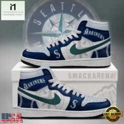 Seattle Mariners MLB Unique Sports Air Jordan 1 High Top Shoes Running Sneakers