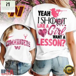 Washington Commanders Premium NFL Shoot Like A Girl Women 3D T-Shirt