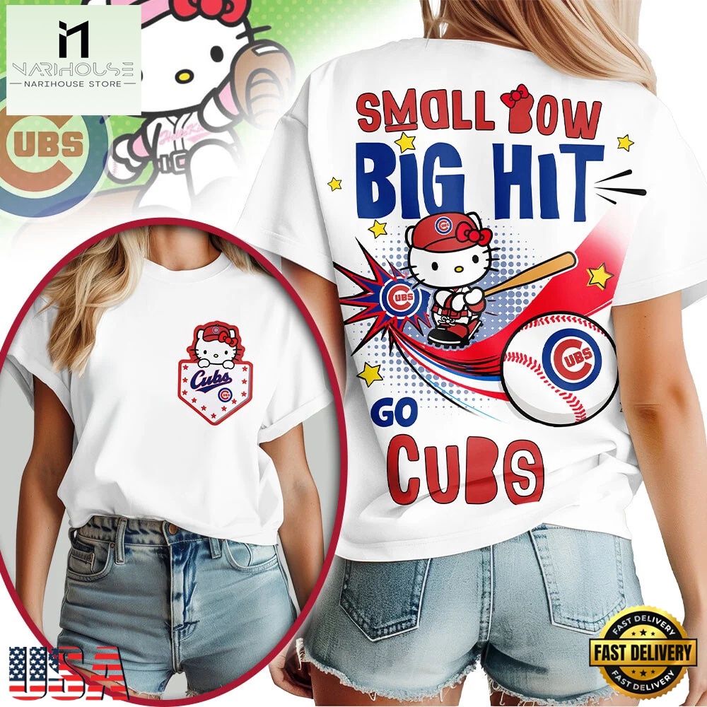 Chicago Cubs MLB x Hello Kitty Women T-Shirt Chicago Cubs MLB x Hello Kitty Women T-Shirt