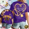 Minnesota Vikings 2026 NFL Nurse By Heart Unisex 3D Shirt