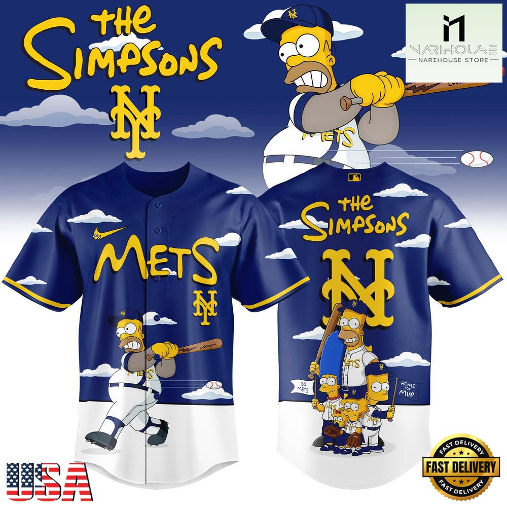 New York Mets x The Simpsons New Design Baseball Jersey Shirt New York Mets x The Simpsons New Design Baseball Jersey Shirt