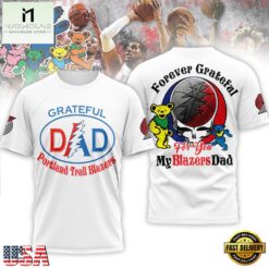 Portland Trail Blazers Premium NBA Grateful Dead Father Day 3D Shirt