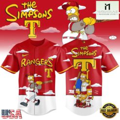 Texas Rangers x The Simpsons New Design Baseball Jersey