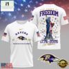 Baltimore Ravens NFL 250 Years of American Freedom 3D T-Shirt
