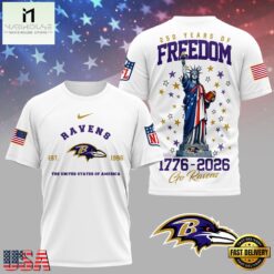 Baltimore Ravens NFL 250 Years of American Freedom 3D T-Shirt
