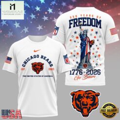 Chicago Bears NFL 250 Years of American Freedom 3D T-Shirt