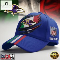Custom Name Baltimore Ravens NFL Italy Classic Cap