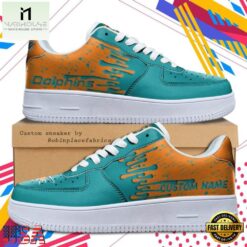 Custom Name Miami Dolphins NFL Color Pattern Air Force 1 Shoes