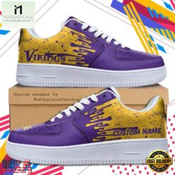 Custom Name Minnesota Vikings NFL Color Pattern Air Force 1 Shoes