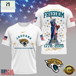 Jacksonville Jaguars NFL 250 Years of American Freedom 3D T-Shirt