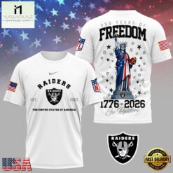 Las Vegas Raiders NFL 250 Years of American Freedom 3D T-Shirt