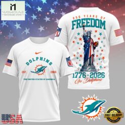 Miami Dolphins NFL 250 Years of American Freedom 3D T-Shirt