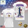 Minnesota Vikings NFL 250 Years of American Freedom 3D T-Shirt