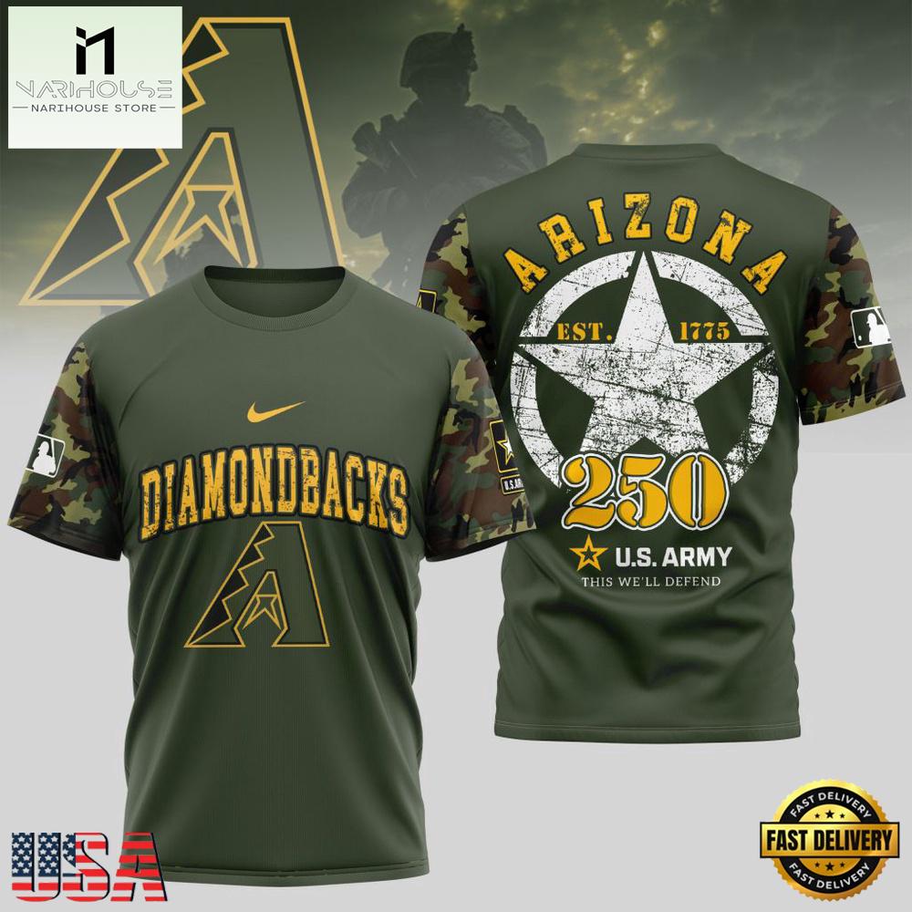 MLB Arizona Diamondbacks US Army 250th Birthday 2026 T-Shirt MLB Arizona Diamondbacks US Army 250th Birthday 2026 T-Shirt