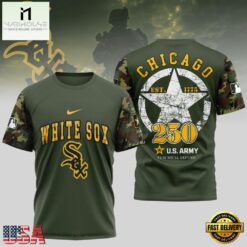 MLB Chicago White Sox US Army 250th Birthday Design 3D T Shirt