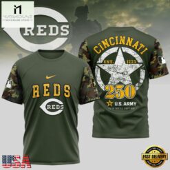 MLB Cincinnati Reds US Army 250th Birthday Design 3D T Shirt