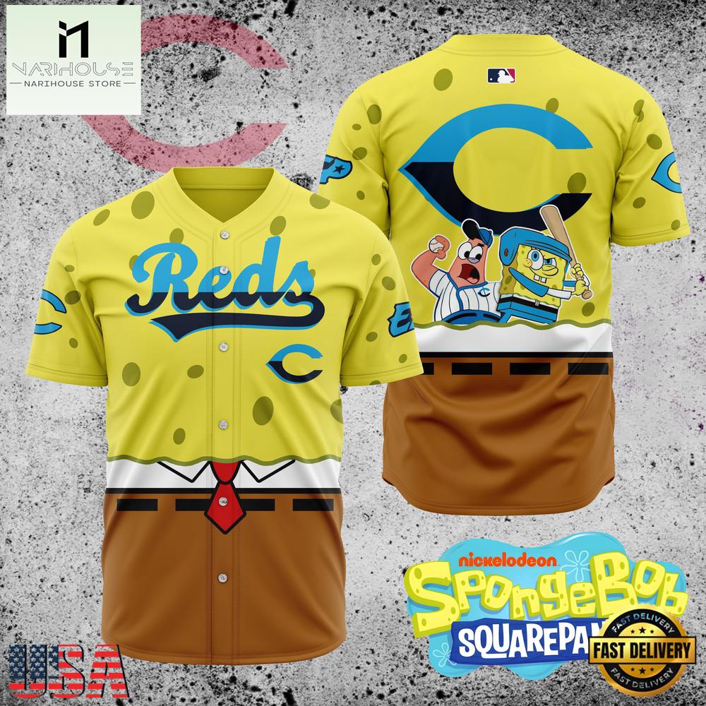 MLB Cincinnati Reds x SpongeBob SquarePants New 2026 Version Baseball Jersey 1 MLB Cincinnati Reds x SpongeBob SquarePants New 2026 Version Baseball Jersey 1