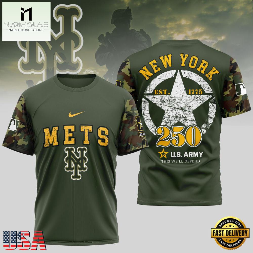 MLB New York Mets US Army 250th Birthday 2026 T-Shirt MLB New York Mets US Army 250th Birthday 2026 T-Shirt