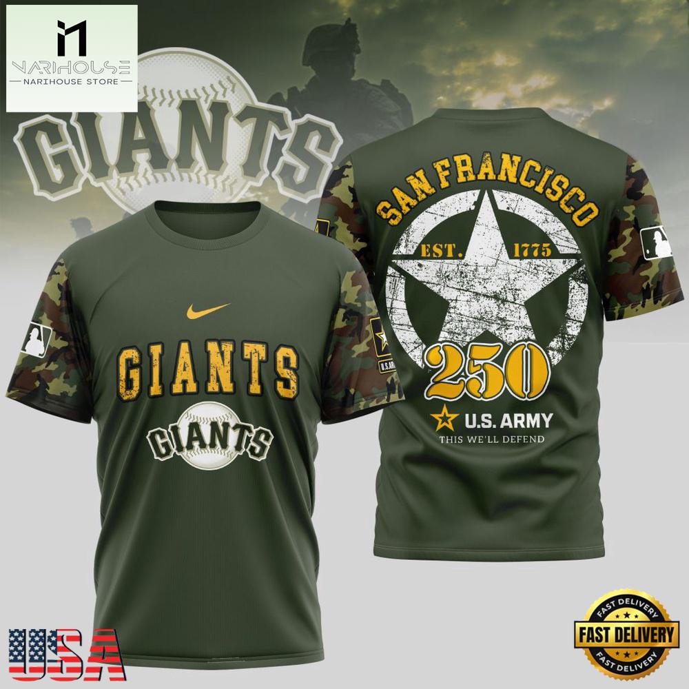 MLB San Francisco Giants US Army 250th Birthday 2026 T-Shirt MLB San Francisco Giants US Army 250th Birthday 2026 T-Shirt