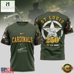 MLB St. Louis Cardinals US Army 250th Birthday Design 3D T Shirt