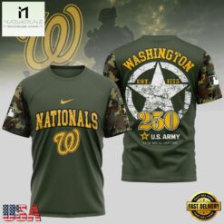 MLB Washington Nationals US Army 250th Birthday Design 3D T Shirt