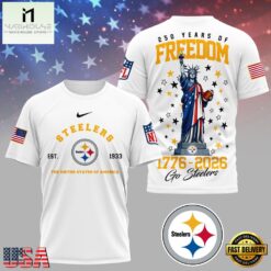 Pittsburgh Steelers NFL 250 Years of American Freedom 3D T-Shirt