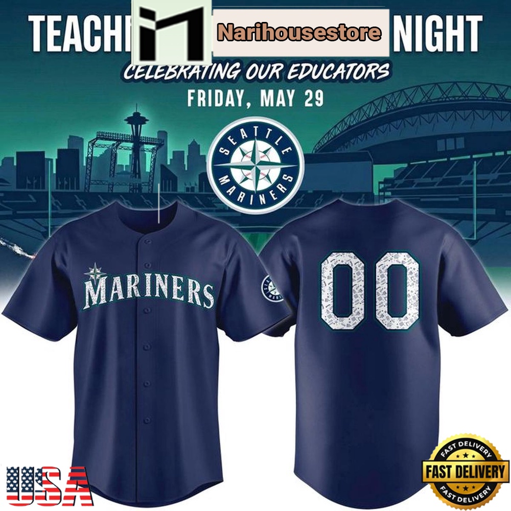 Seattle Mariners 2026 Teacher Appreciation Night Custom Baseball Jerseys Seattle Mariners 2026 Teacher Appreciation Night Custom Baseball Jerseys
