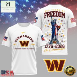 Washington Commanders NFL 250 Years of American Freedom 3D T-Shirt