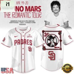 2026 The Romantic Tour San Diego Padres x Bruno Mars Baseball Jersey