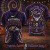 Baltimore Ravens NFL x Greateful Dead Peace Love All Over Print T Shirt 3 Baltimore Ravens NFL Peace Love Greateful Dead Special New 3D Shirt