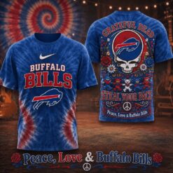 Buffalo Bills NFL Peace Love Greateful Dead Special New 3D Shirt