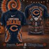 Chicago Bears NFL x Greateful Dead Peace Love All Over Print T Shirt 2 Chicago Bears NFL Peace Love Greateful Dead Special New 3D Shirt