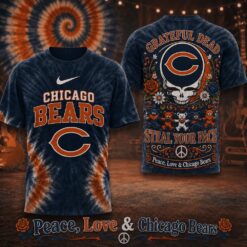 Chicago Bears NFL Peace Love Greateful Dead Special New 3D Shirt