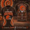 Cleveland Browns NFL x Greateful Dead Peace Love All Over Print T Shirt 3 Cleveland Browns NFL Peace Love Greateful Dead Special New 3D Shirt