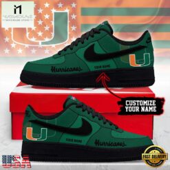 Custom Name Custom Name Miami Hurricanes NCAA Air Force 1 Shoes