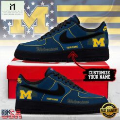 Custom Name Custom Name Michigan Wolverines NCAA Air Force 1 Shoes
