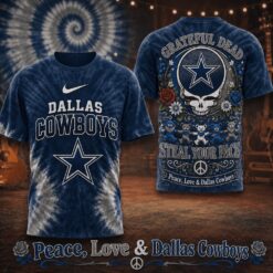 Dallas Cowboys NFL Peace Love Greateful Dead Special New 3D Shirt