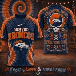 Denver Broncos NFL Peace Love Greateful Dead Special New 3D Shirt