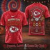 Kansas City Chiefs NFL x Greateful Dead Peace Love All Over Print T Shirt 3 Kansas City Chiefs NFL Peace Love Greateful Dead Special New 3D Shirt