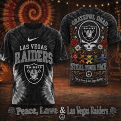 Las Vegas Raiders NFL Peace Love Greateful Dead Special New 3D Shirt