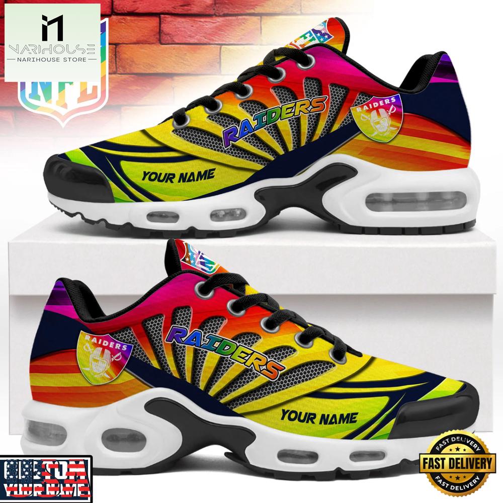 Las Vegas Raiders NFL Pride Month 2026 Custom Name Air Max Plus Shoes Las Vegas Raiders NFL Pride Month 2026 Custom Name Air Max Plus Shoes