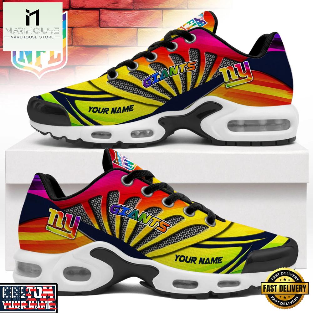 New York Giants NFL Pride Month 2026 Custom Name Air Max Plus Shoes New York Giants NFL Pride Month 2026 Custom Name Air Max Plus Shoes