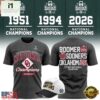 Oklahoma Sooners 3-Time NCAA Baseball National Champions 2026 T Shirt 2 Oklahoma Sooners 3-Time NCAA Baseball National Champions 2026 T Shirt