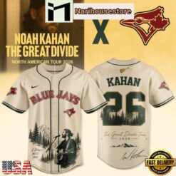 oronto Blue Jays Noah Kahan The Great Divide Tour 2026 Special Edition Baseball Jersey